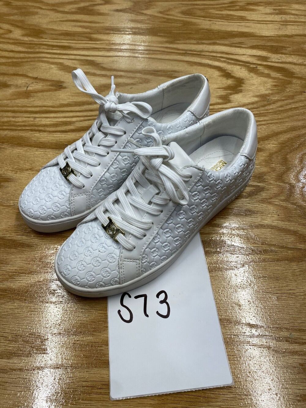 Michael Kors Colby Athletic Sneaker Women's 6 M White Leather Lace Up Low Top